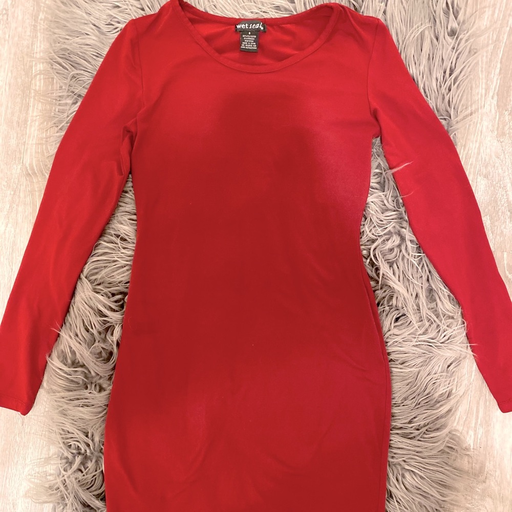 Maroon Fitted Dress